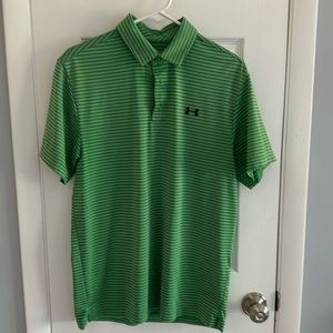 Under Amour Men’s Green and Blue Stripped Polo Shirt